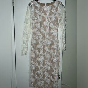 Elegant White Floral Lace Dress